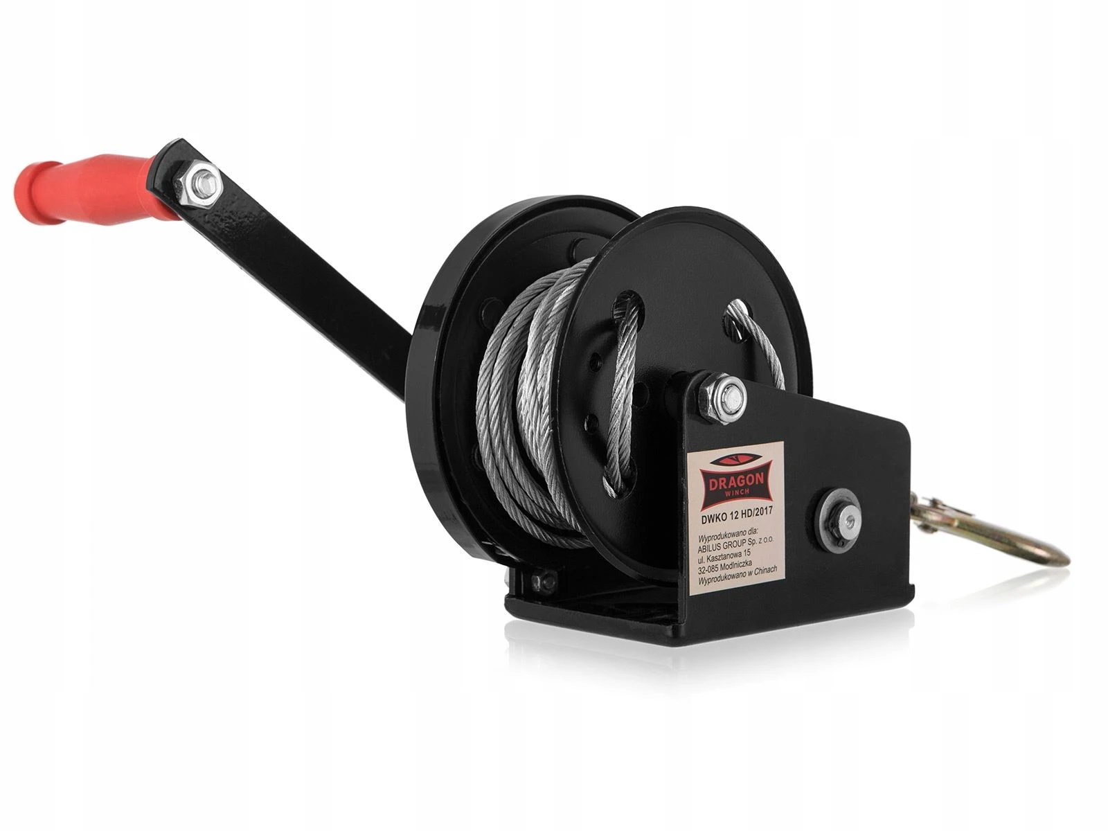 Håndvinsj Dragon Winch DWK-O 1200 HD med stålline trekkraft på 540 kg og 10 m stålline – bilde 6