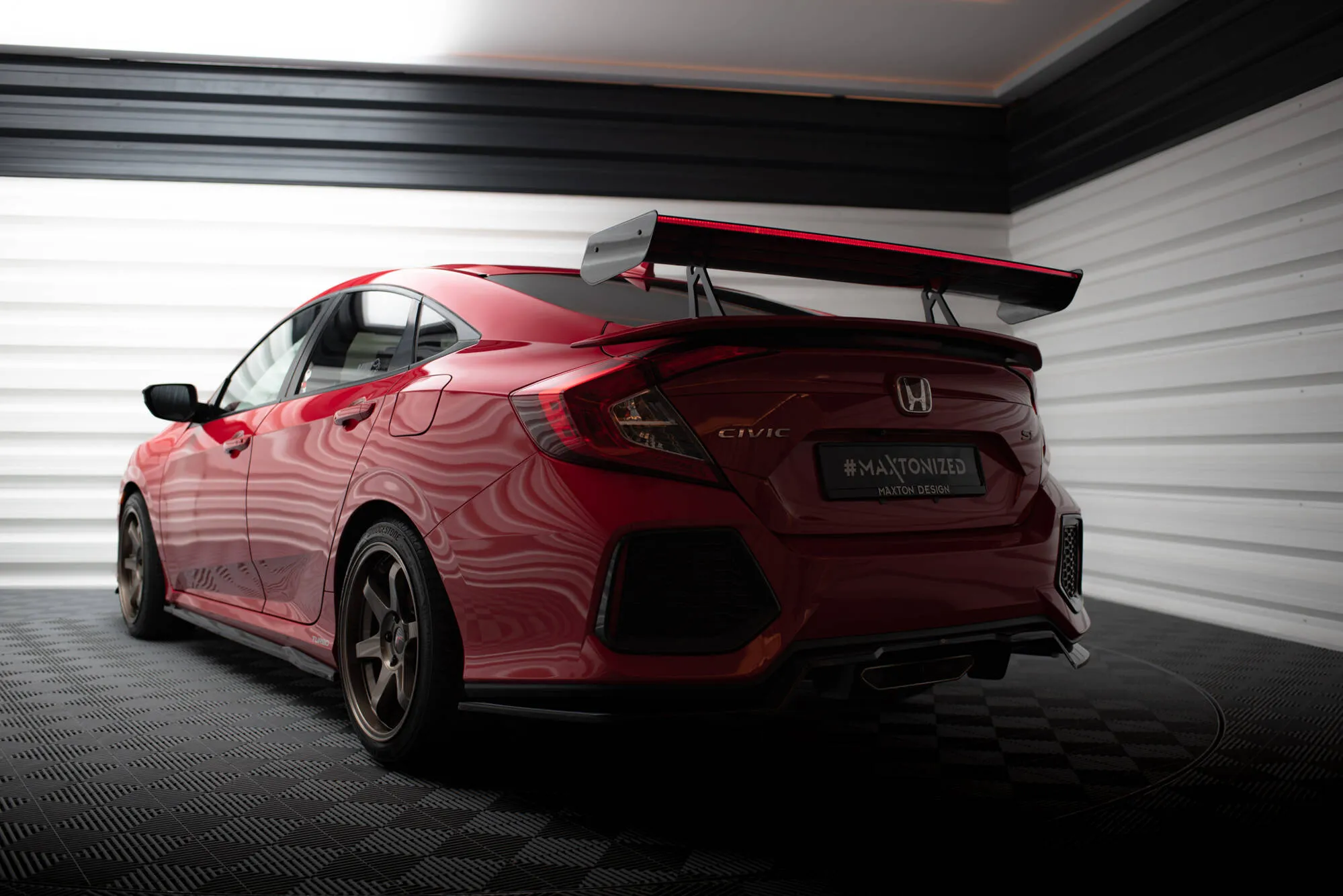 Hekkspoiler med svanehals med LED Honda Civic (X) Si 2016-2021 | Carbon Fiber Edition – bilde 3