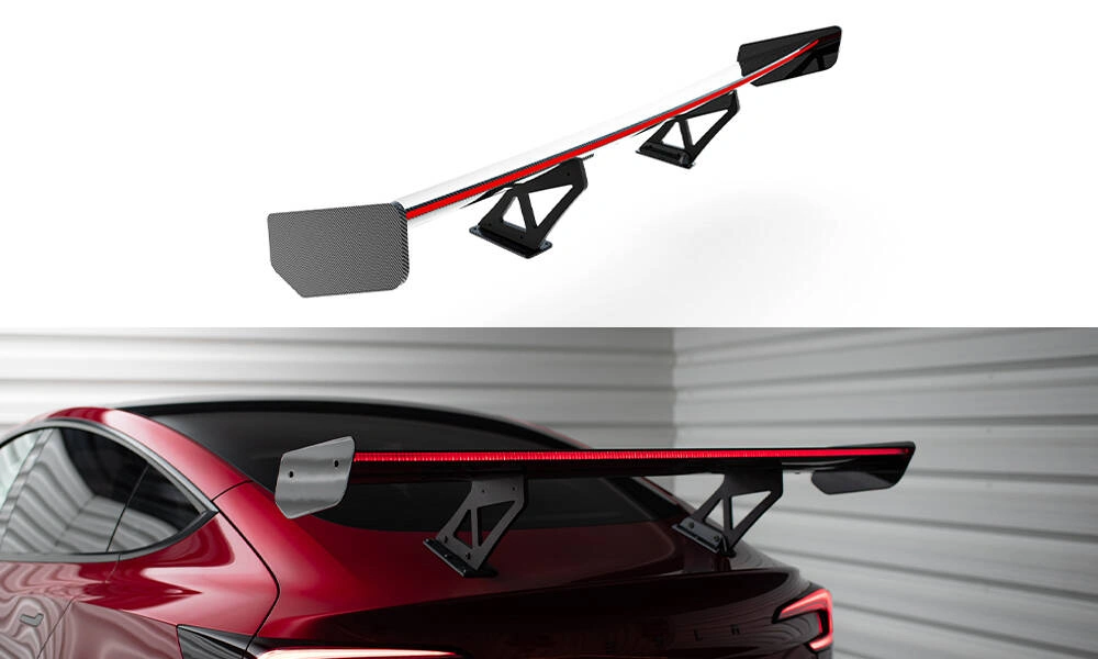 Hekkspoiler Tesla Model 3 2017 -> │ med LED - Carbon Glowing High Wing Trunk Spoiler