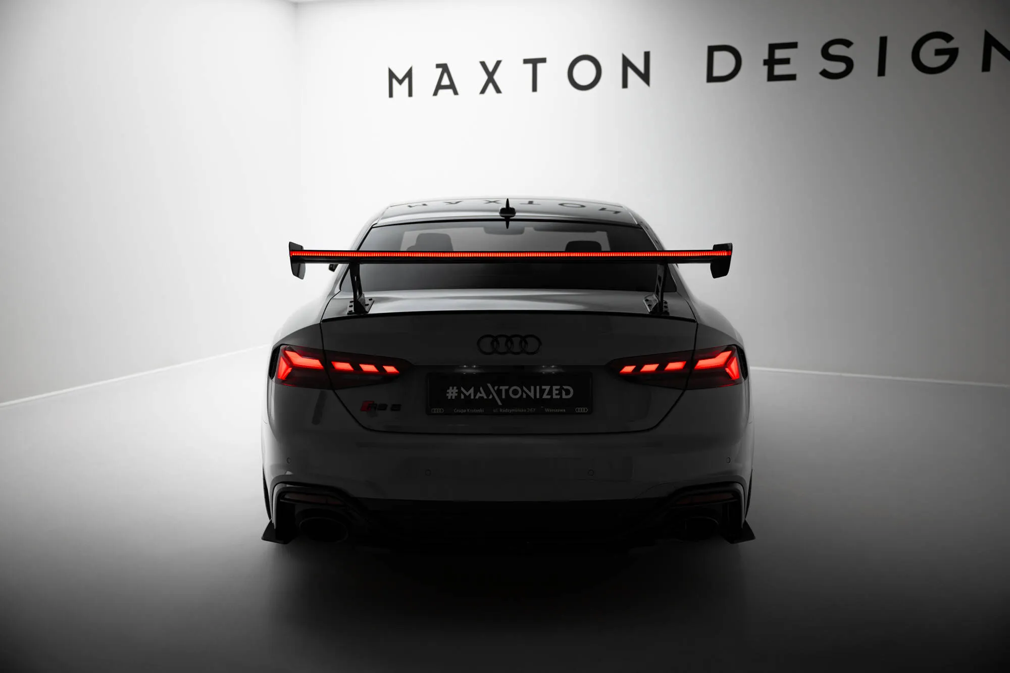 Hekkspoiler V.2 med ytre bøyler med LED Audi A5 (F5 Facelift) 2019-2024 | Carbon Fiber Edition – bilde 2