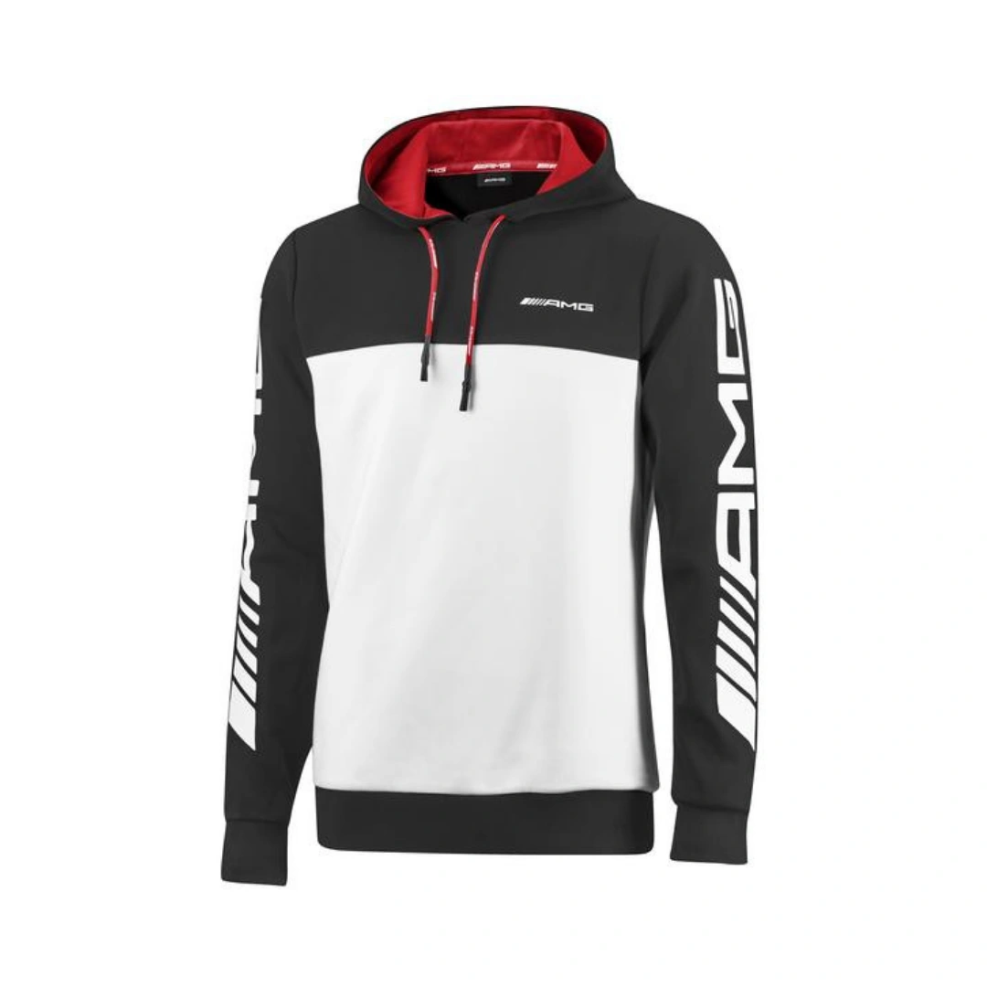 Hettegenser AMG Mercedes-Benz unisex svart/hvit – størrelse L