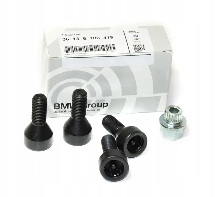 Hjulbolter med tyverisikring BMW - sett 4 stk. M12 Image 1