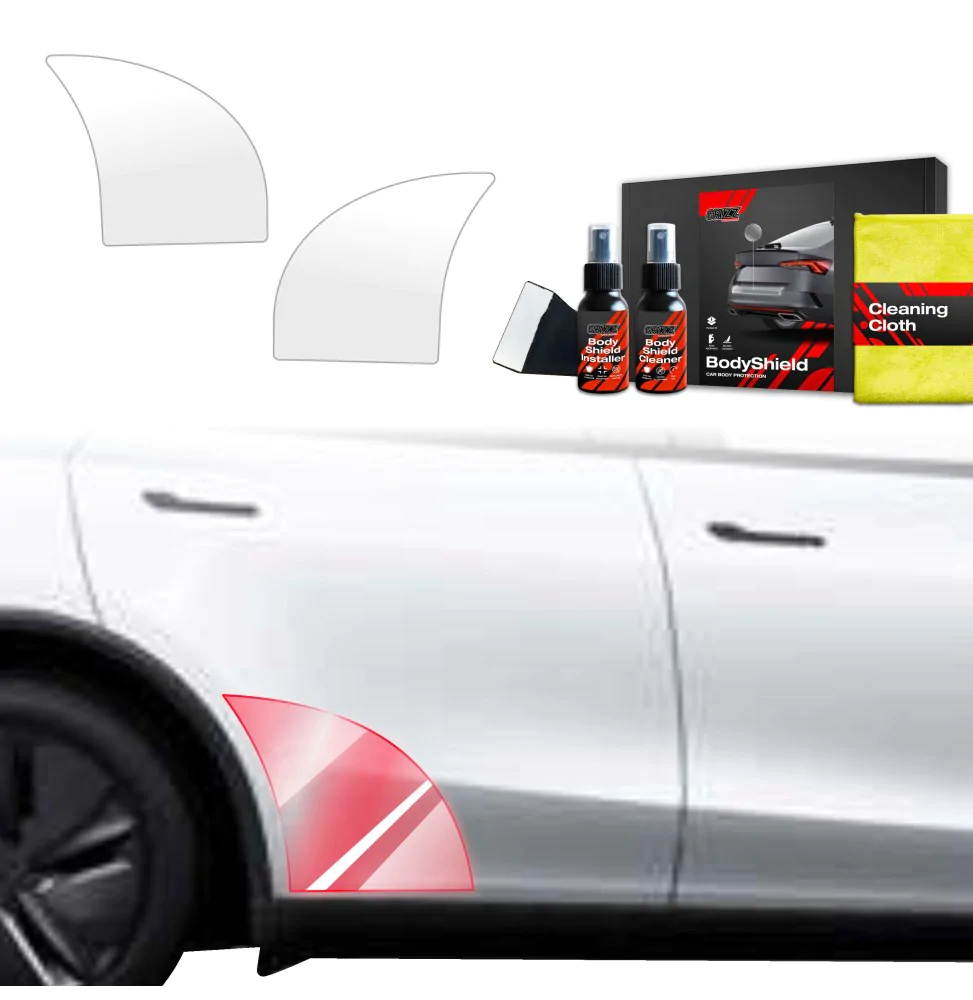 Hjulbuebeskyttere bak Tesla Model Y Juniper 2025 -> │ PPF beskyttelsesfolie Gjennomsiktig BodyShield