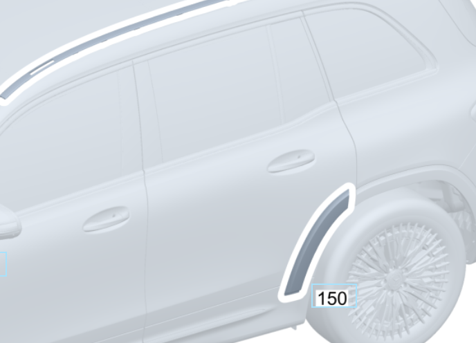 Hjulbueliste indre Høyre bak Mercedes-Benz EQB