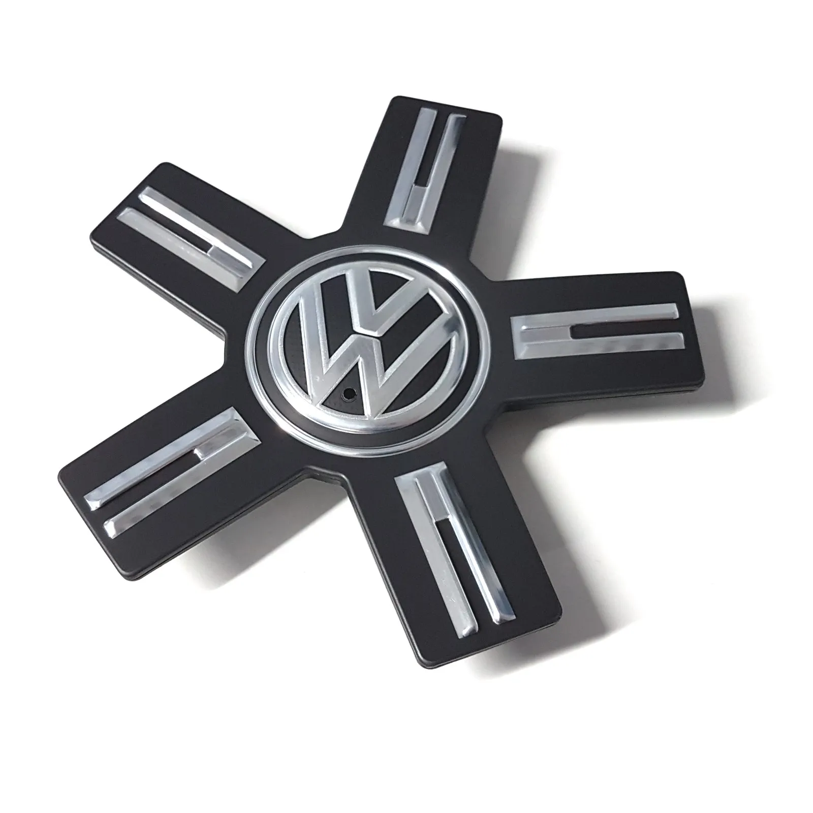 Hjulkapsel VW Touareg 3 │ Genuine® satengsvart / blank krom / reflekssølv - 1 stk.