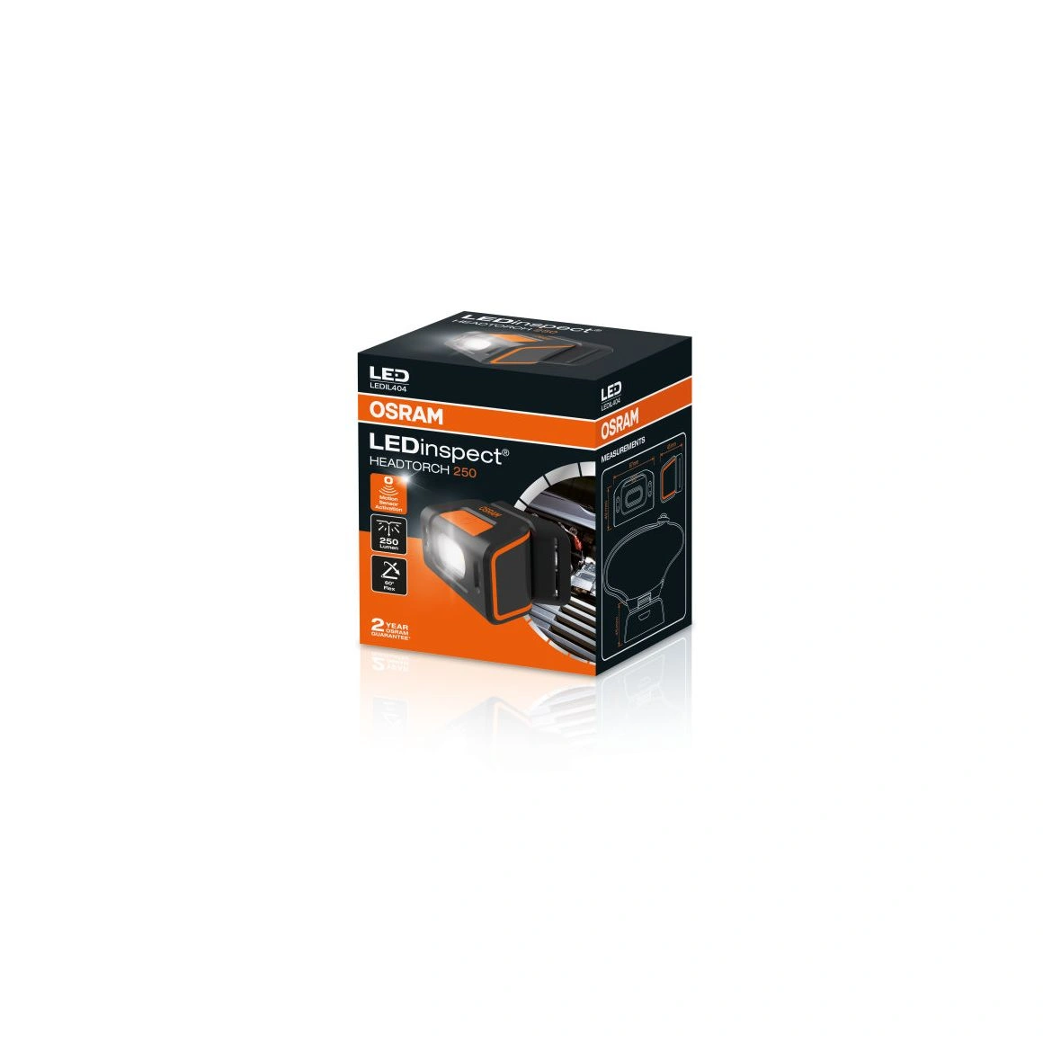 Hodelykt LED 250 lm med bevegelsessensor - Osram LEDinspect Headtorch 250 – bilde 2