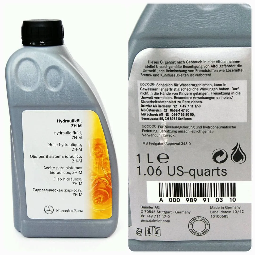 Hydraulikkolje Mercedes-Benz Hydrauliköl ZH-M MB 343.0 │ Nivomat olje for sentral hydraulikk Genuine® Central Hydraulic Oil - 1L Image 4
