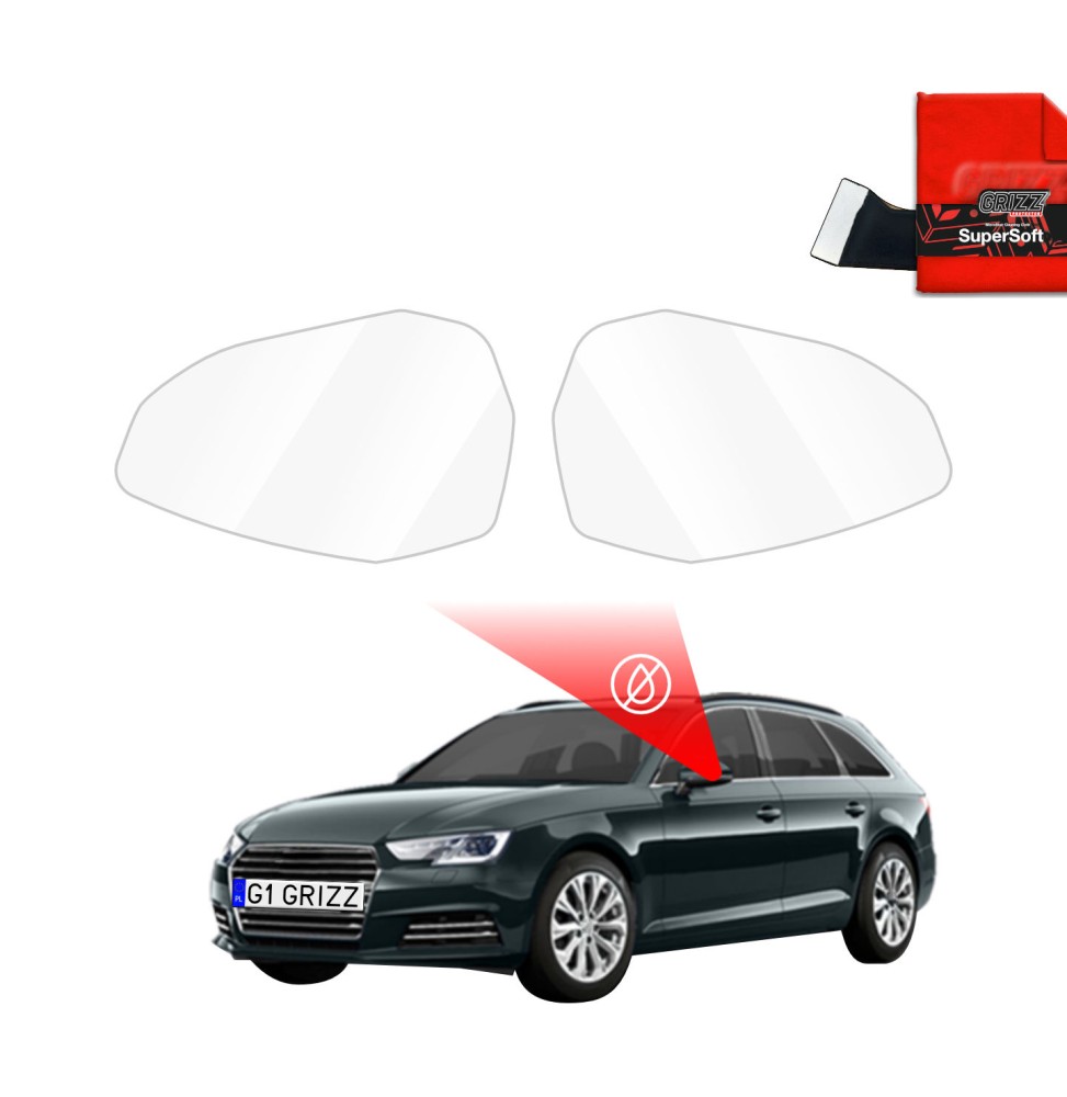 Hydrofil speilfolie Audi A4 (B9) 2020 - 2024 │ Folie mot regn for sidespeil – ZeroDrop Antidugg-folie