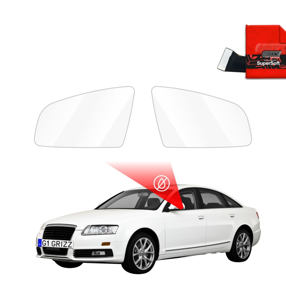 Hydrofil speilfolie Audi A6 (C6) 2004 - 2008 │ Folie mot regn for sidespeil – ZeroDrop Antidugg-folie
