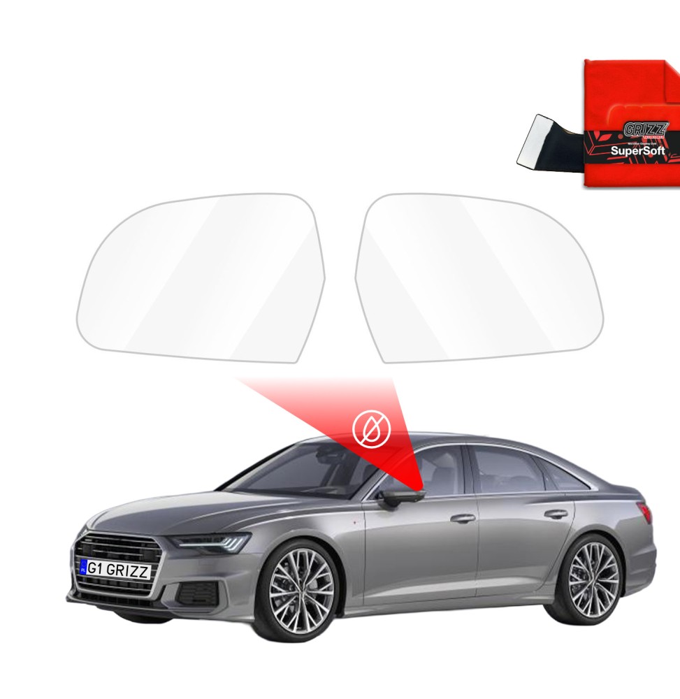 Hydrofil speilfolie Audi A6 (C9) 2025 │ Folie mot regn for sidespeil – ZeroDrop Antidugg-folie