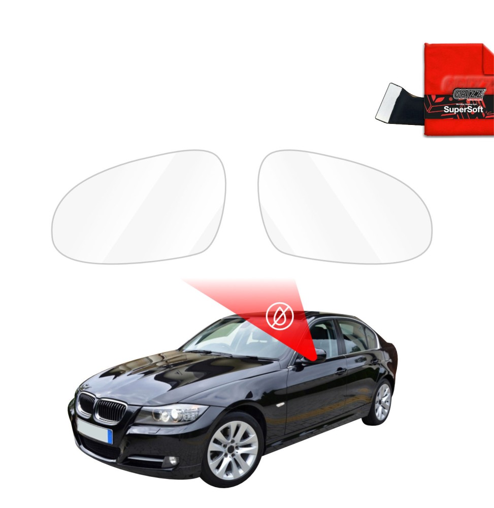 Hydrofil speilfolie BMW 3 (E90) LCI 2008 - 2012 │ Folie mot regn for sidespeil – ZeroDrop Antidugg-folie