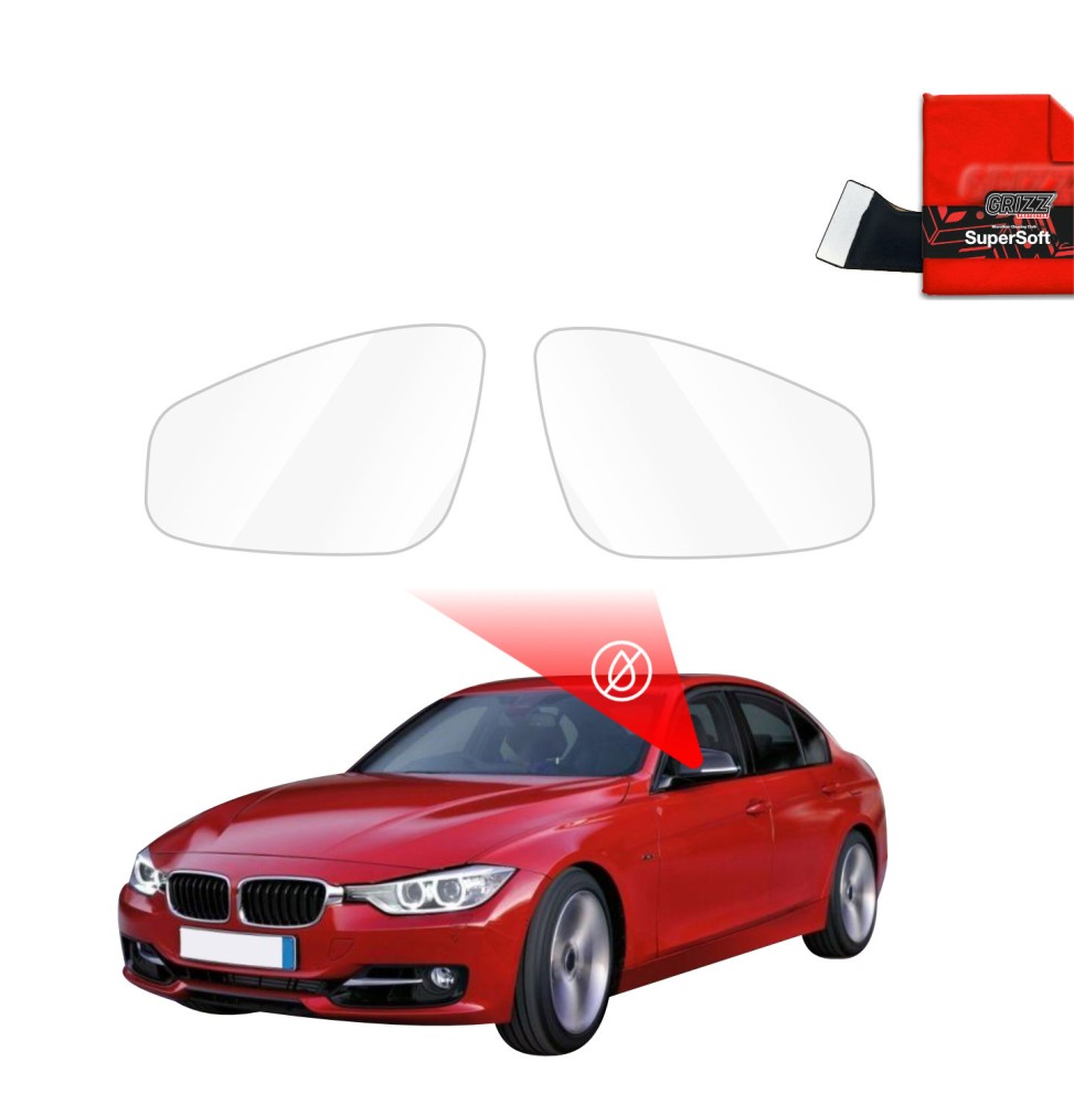 Hydrofil speilfolie BMW 3 (F30) 2011 - 2015 │ Folie mot regn for sidespeil – ZeroDrop Antidugg-folie