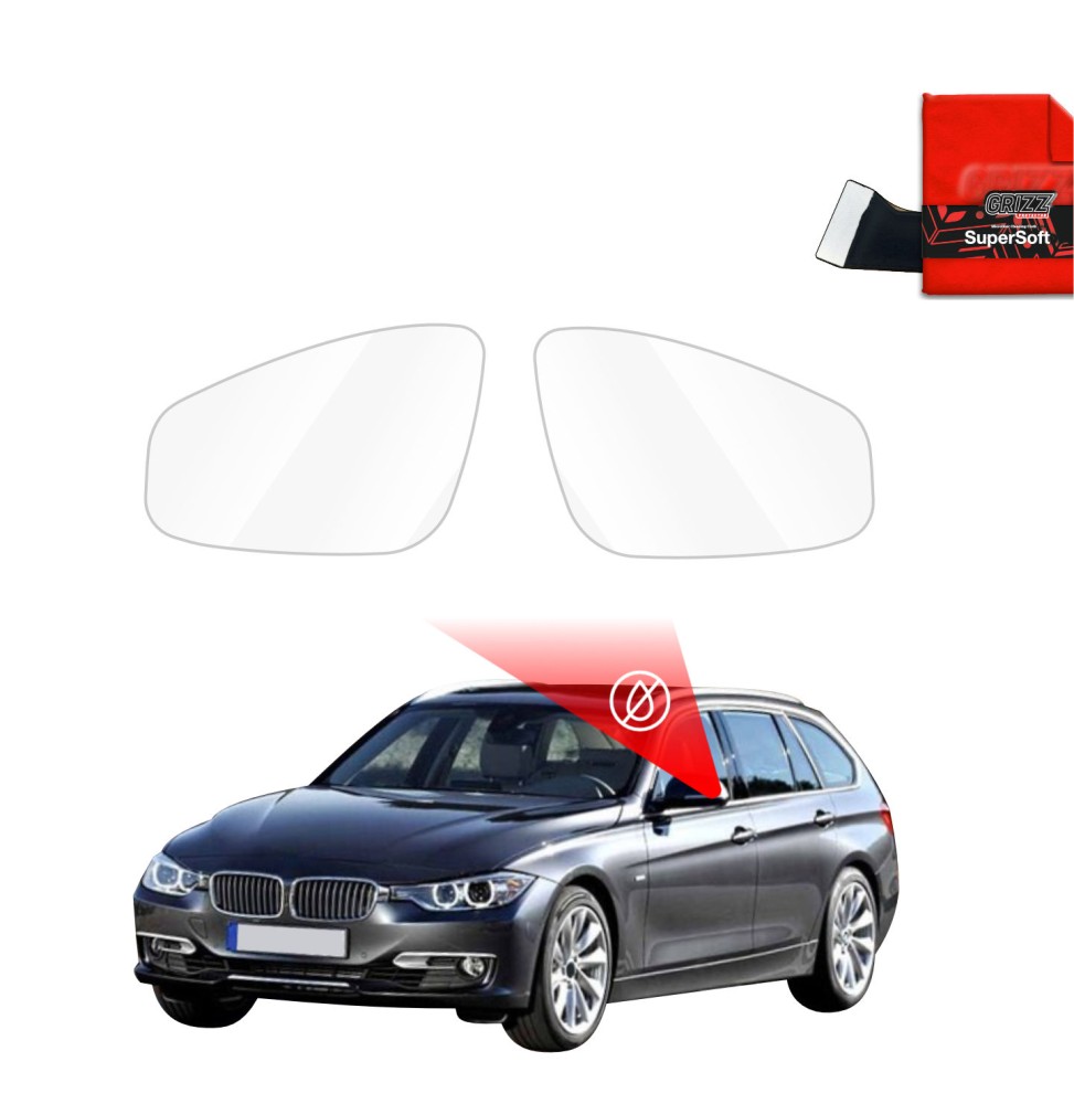 Hydrofil speilfolie BMW 3 (F31) 2011 - 2015 │ Folie mot regn for sidespeil – ZeroDrop Antidugg-folie