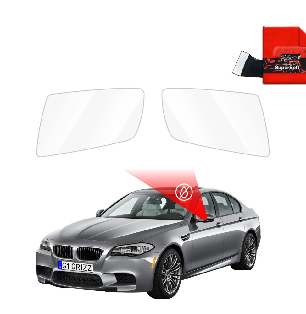 Hydrofil speilfolie BMW 5 (E60) 2003 - 2010 │ Folie mot regn for sidespeil – ZeroDrop Antidugg-folie