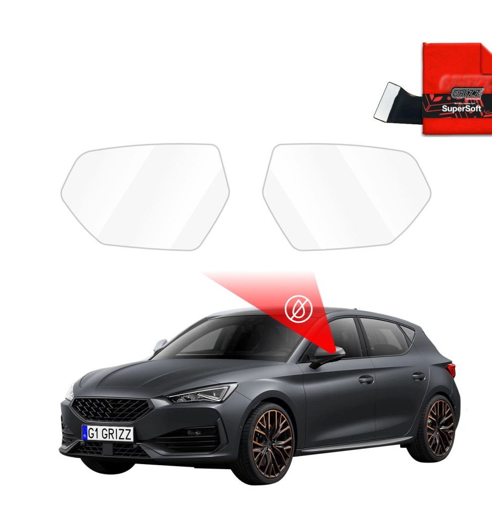 Hydrofil speilfolie Cupra Leon 2020 - 2025 │ Folie mot regn for sidespeil – ZeroDrop Antidugg-folie