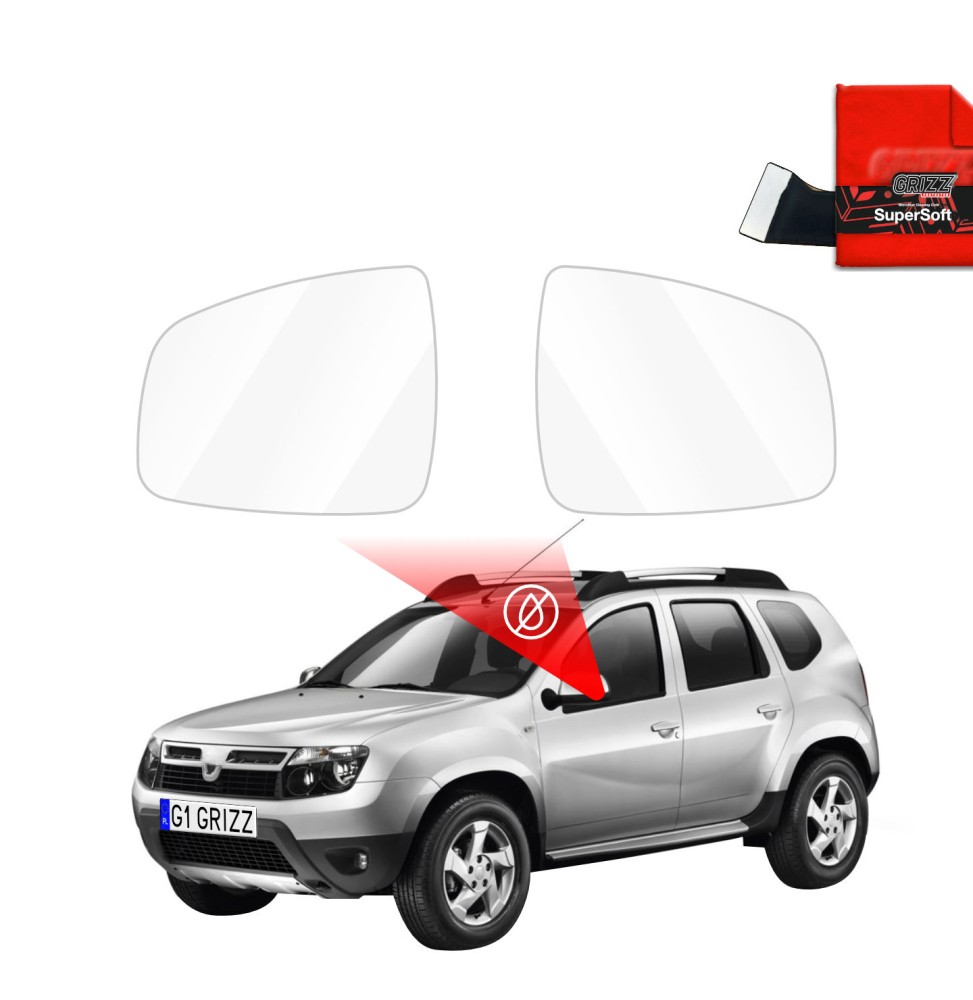 Hydrofil speilfolie Dacia Duster 2013 - 2017 │ Folie mot regn for sidespeil – ZeroDrop Antidugg-folie