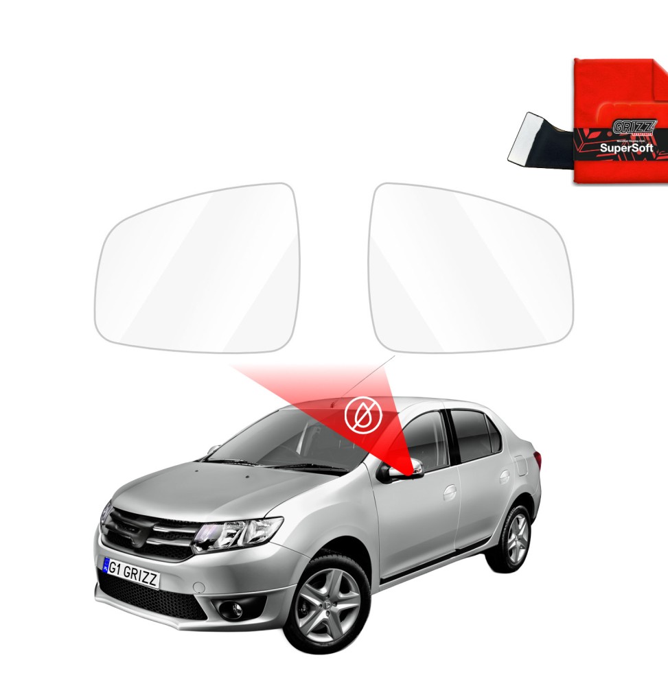 Hydrofil speilfolie Dacia Logan 2004 - 2013 │ Folie mot regn for sidespeil – ZeroDrop Antidugg-folie