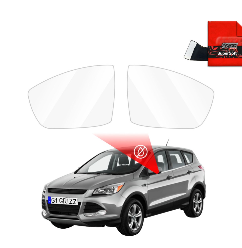 Hydrofil speilfolie Ford Kuga 2016 - 2019 │ Folie mot regn for sidespeil – ZeroDrop Antidugg-folie