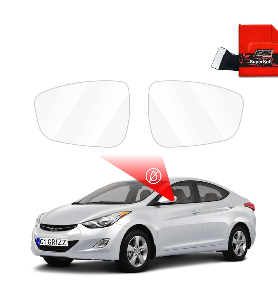 Hydrofil speilfolie Hyundai Elantra 2010 - 2013 │ Folie mot regn for sidespeil – ZeroDrop Antidugg-folie