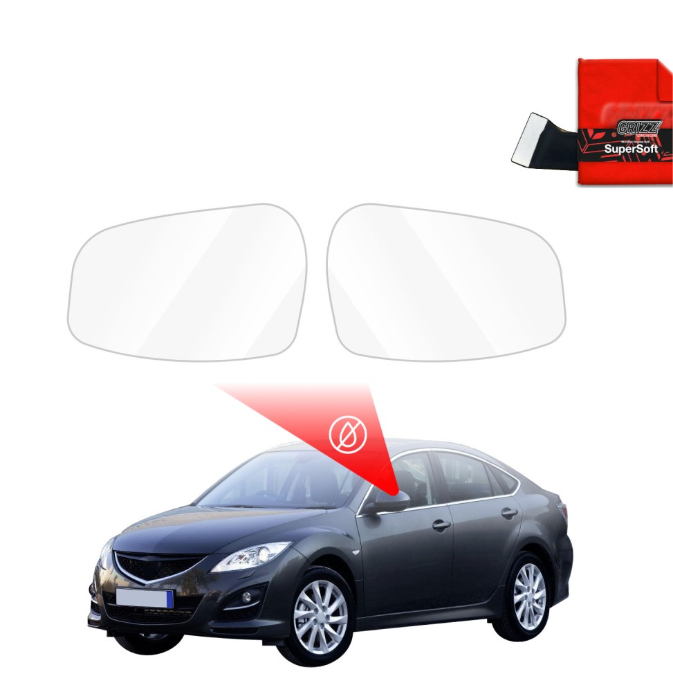 Hydrofil speilfolie Mazda 6 II Sedan 4D 2010 - 2013 │ Folie mot regn for sidespeil – ZeroDrop Antidugg-folie