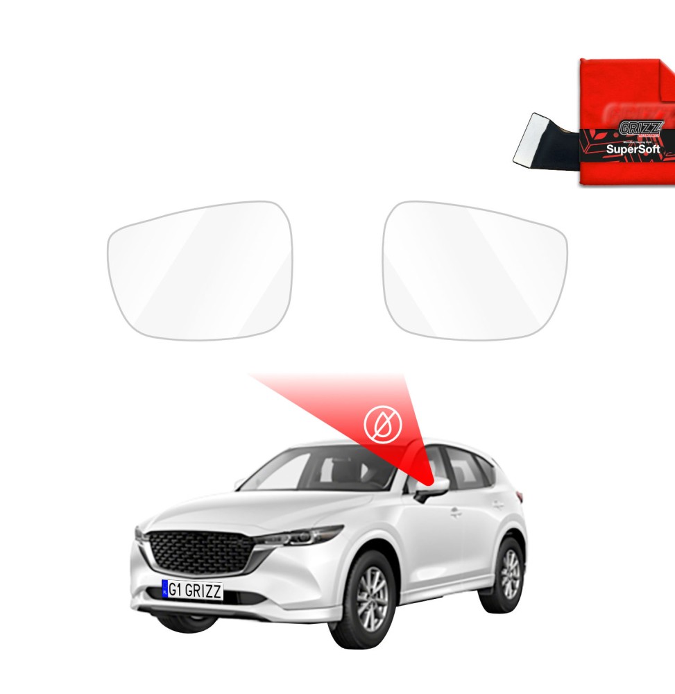 Hydrofil speilfolie Mazda CX-5 2017 - 2025 │ Folie mot regn for sidespeil – ZeroDrop Antidugg-folie