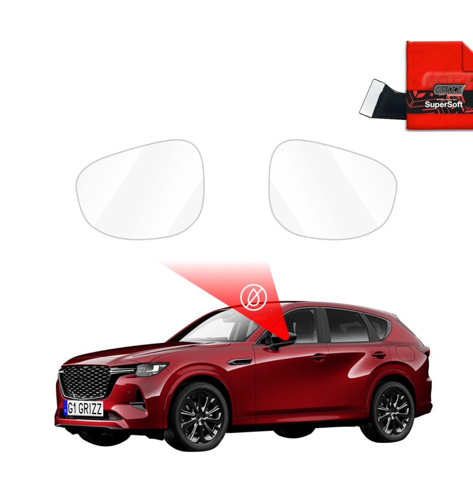 Hydrofil speilfolie Mazda CX-60 2022 - 2025 │ Folie mot regn for sidespeil – ZeroDrop Antidugg-folie