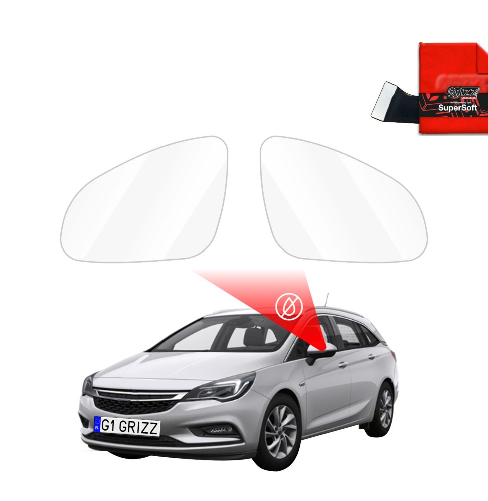 Hydrofil speilfolie Opel Astra K 2015 - 2021 │ Folie mot regn for sidespeil – ZeroDrop Antidugg-folie