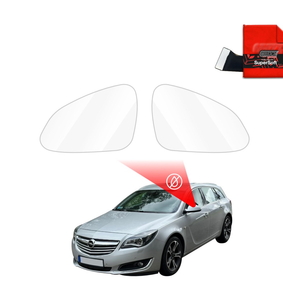 Hydrofil speilfolie Opel Insignia Facelift 2013 - 2017 │ Folie mot regn for sidespeil – ZeroDrop Antidugg-folie