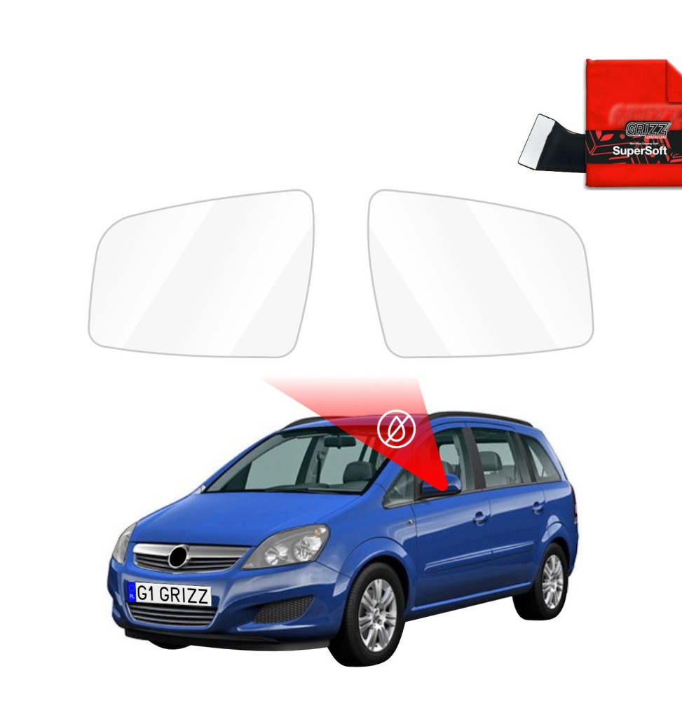 Hydrofil speilfolie Opel Zafira B 2008 - 2011 │ Folie mot regn for sidespeil – ZeroDrop Antidugg-folie