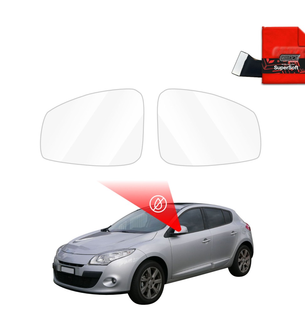 Hydrofil speilfolie Renault Megane III 5D 2008 - 2012 │ Folie mot regn for sidespeil – ZeroDrop Antidugg-folie