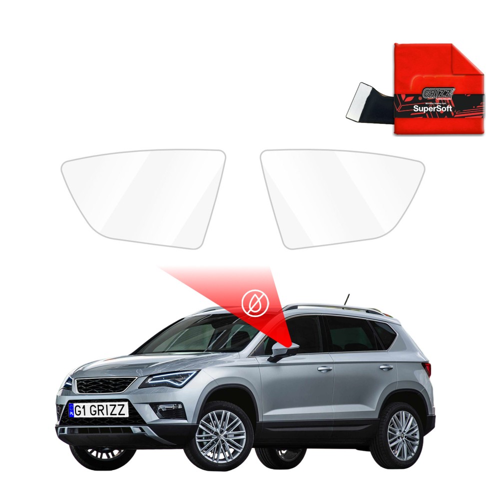 Hydrofil speilfolie Seat Ateca 2017 - 2020 │ Folie mot regn for sidespeil – ZeroDrop Antidugg-folie