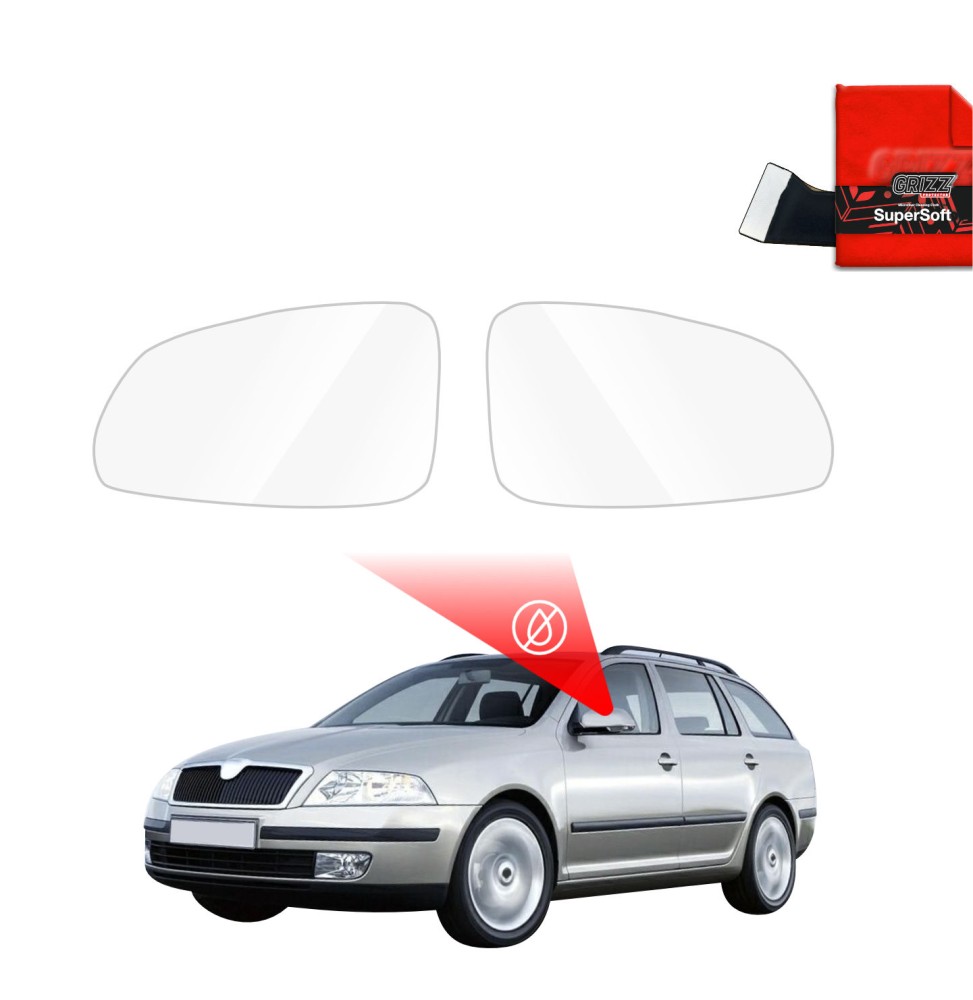 Hydrofil speilfolie Skoda Octavia II 2004 - 2008 │ Folie mot regn for sidespeil – ZeroDrop Antidugg-folie