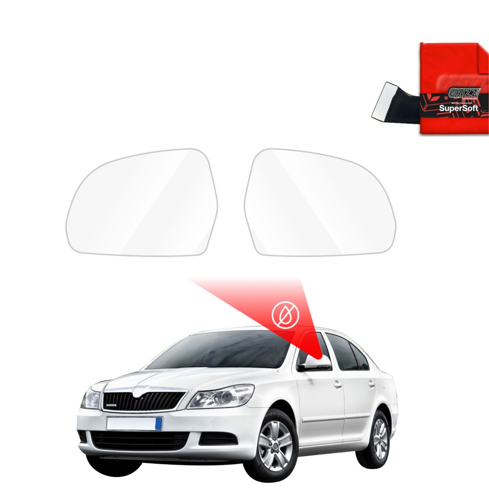 Hydrofil speilfolie Skoda Octavia II Facelift 2008 - 2012 │ Folie mot regn for sidespeil – ZeroDrop Antidugg-folie