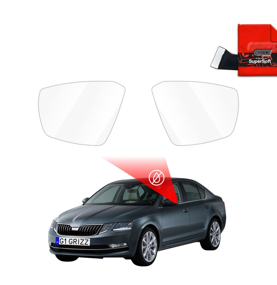 Hydrofil speilfolie Skoda Octavia III 2013 - 2020 │ Folie mot regn for sidespeil – ZeroDrop Antidugg-folie