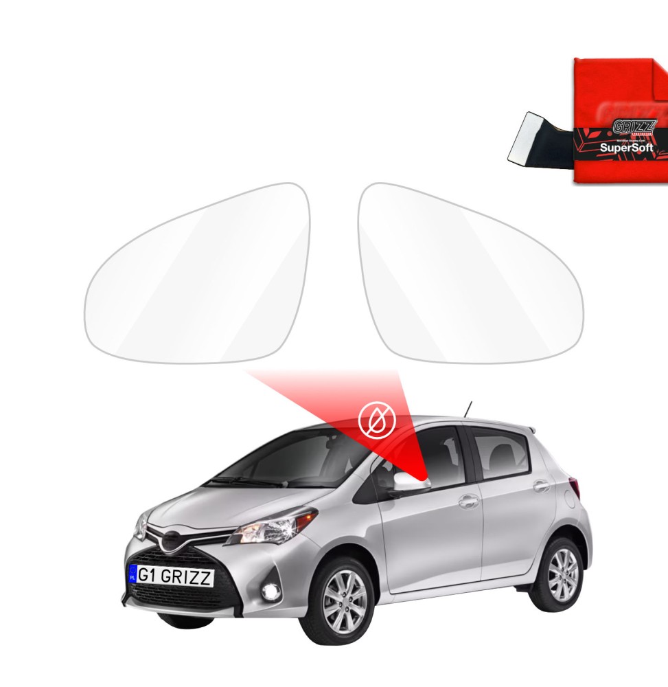 Hydrofil speilfolie Toyota Yaris 2011 - 2020 │ Folie mot regn for sidespeil – ZeroDrop Antidugg-folie