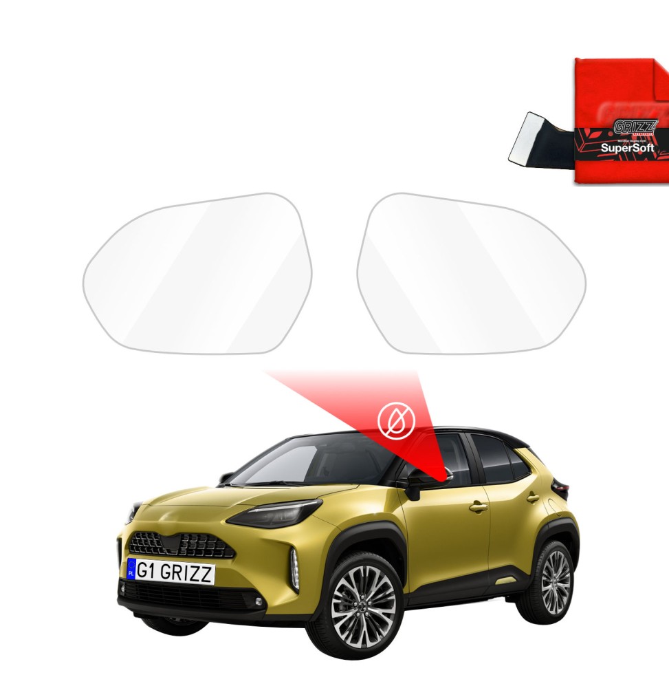Hydrofil speilfolie Toyota Yaris Cross 2020 - 2025 │ Folie mot regn for sidespeil – ZeroDrop Antidugg-folie