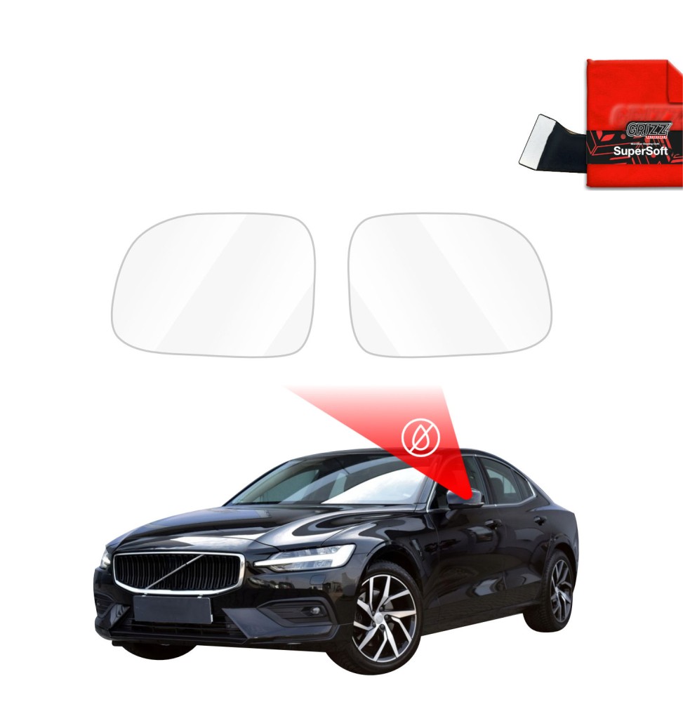 Hydrofil speilfolie Volvo (S60) III 4D 2018 - 2025 │ Folie mot regn for sidespeil – ZeroDrop Antidugg-folie