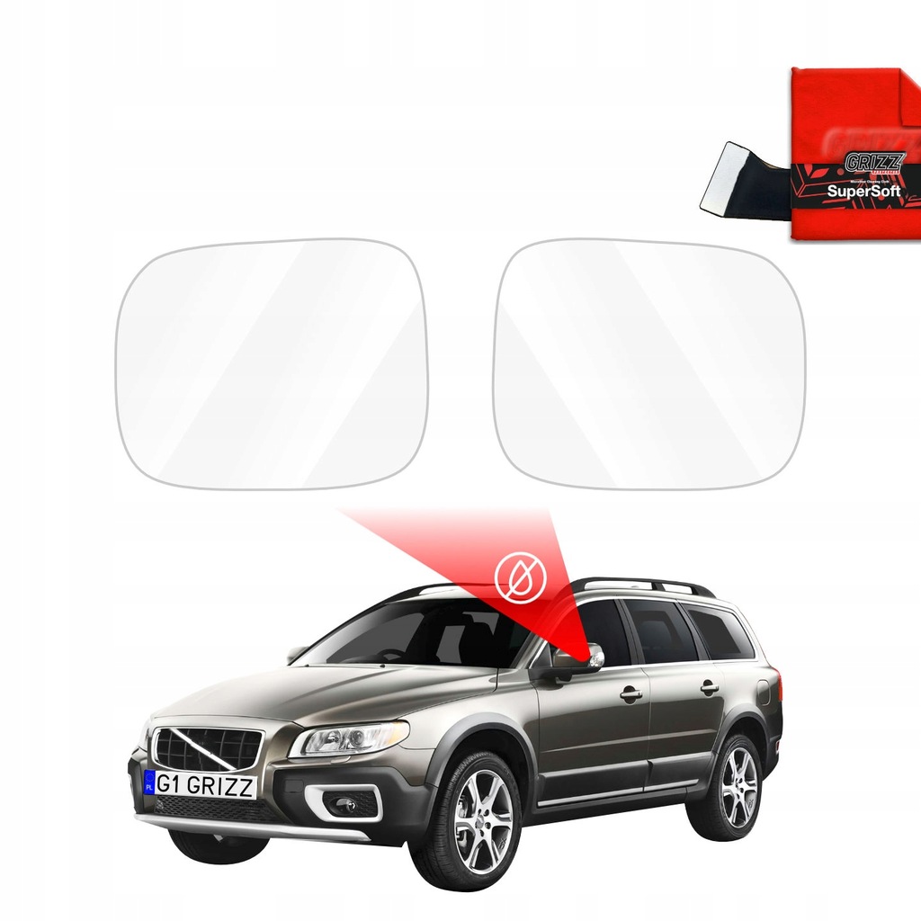 Hydrofil speilfolie Volvo XC70 2007 - 2016 │ Folie mot regn for sidespeil – ZeroDrop Antidugg-folie