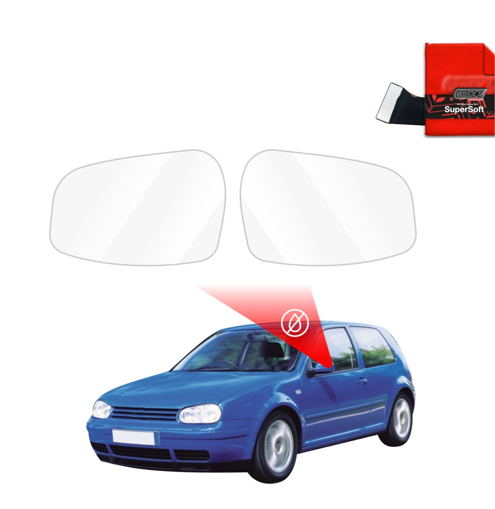 Hydrofil speilfolie VW Golf IV 3D 1997 - 2003 │ Folie mot regn for sidespeil – ZeroDrop Antidugg-folie