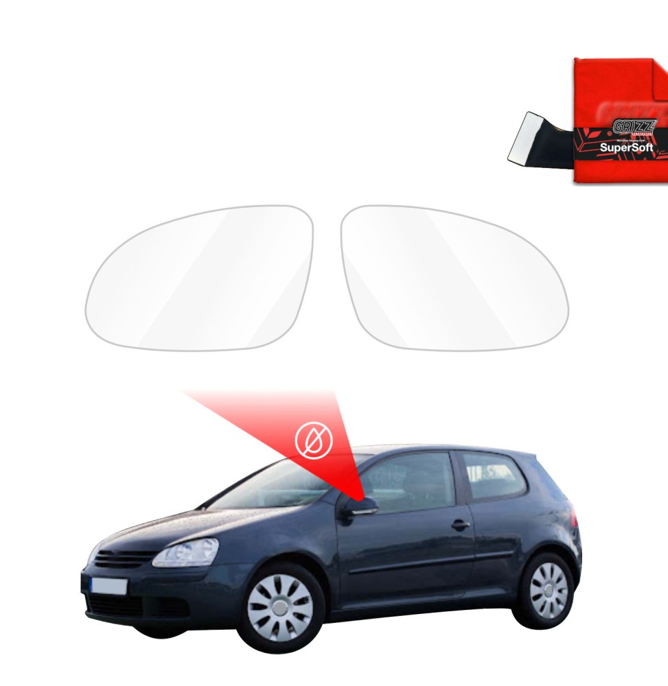 Hydrofil speilfolie VW Golf V 3D 2003 - 2009 │ Folie mot regn for sidespeil – ZeroDrop Antidugg-folie