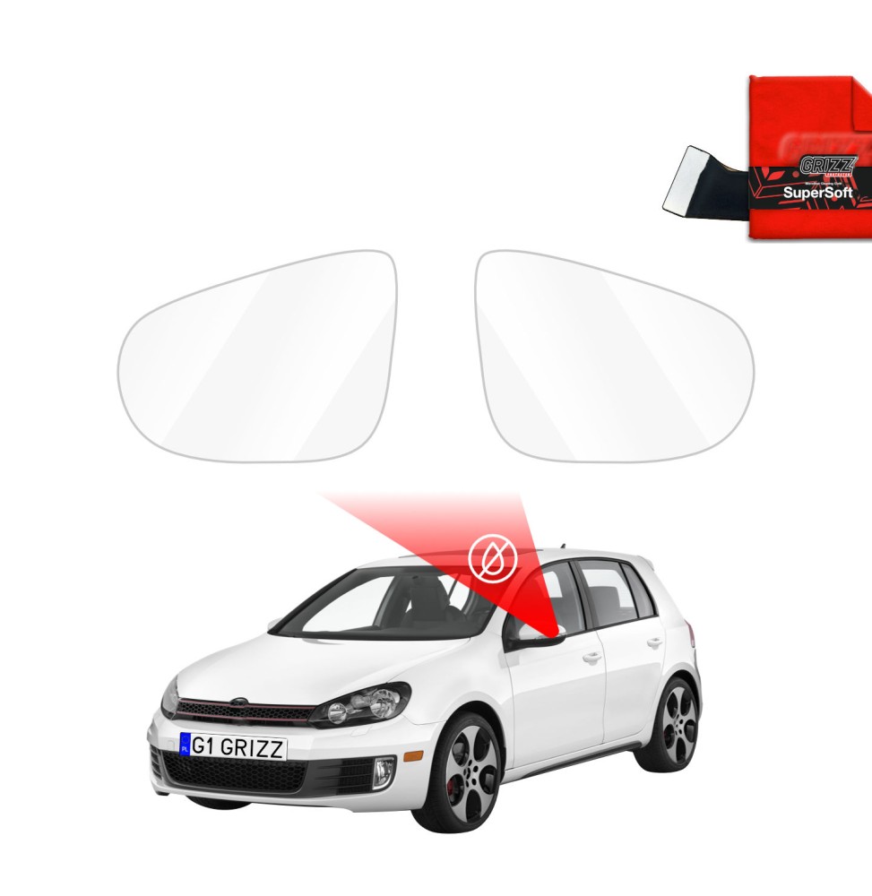 Hydrofil speilfolie VW Golf VI 2008 - 2012 │ Folie mot regn for sidespeil – ZeroDrop Antidugg-folie