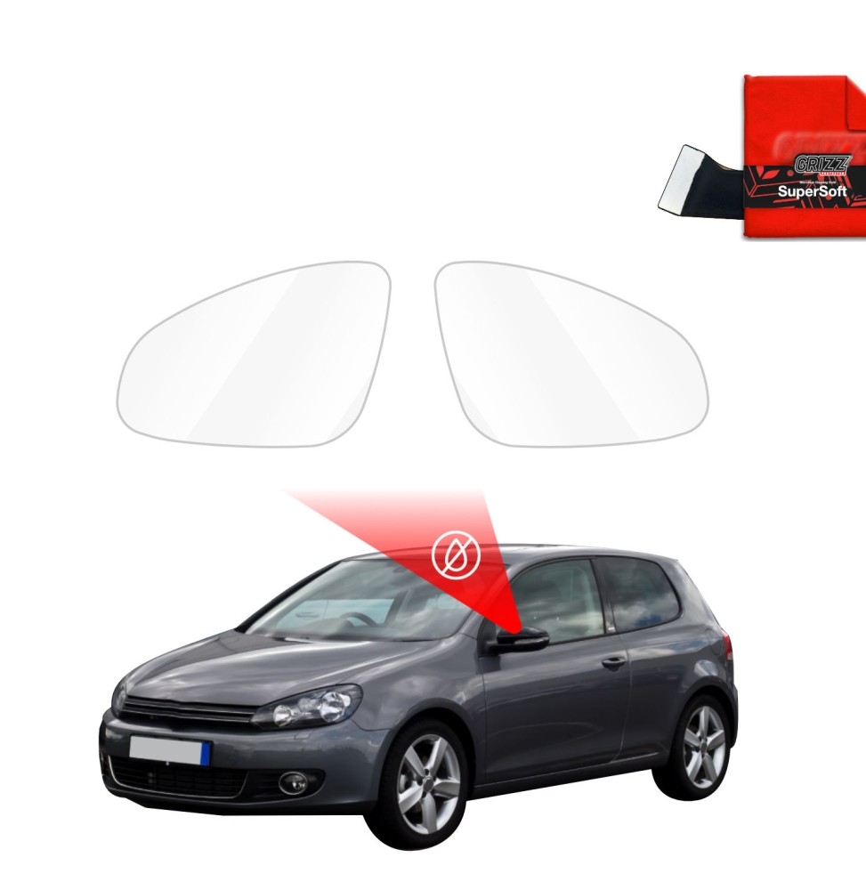 Hydrofil speilfolie VW Golf VI 3D 2008 - 2012 │ Folie mot regn for sidespeil – ZeroDrop Antidugg-folie