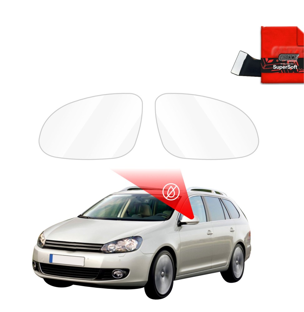 Hydrofil speilfolie VW Golf VI Variant 2009 - 2014 │ Folie mot regn for sidespeil – ZeroDrop Antidugg-folie