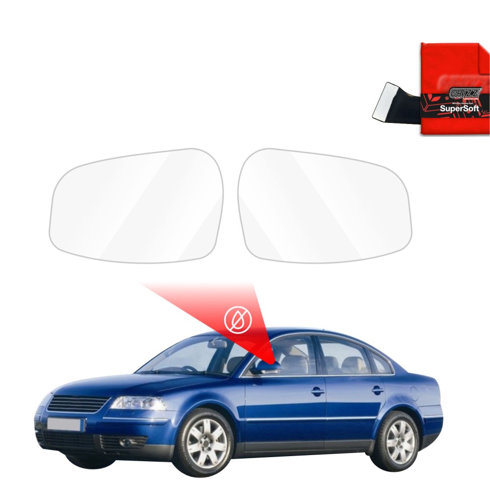 Hydrofil speilfolie VW Passat B5 Facelift 2000 - 2006 │ Folie mot regn for sidespeil – ZeroDrop Antidugg-folie