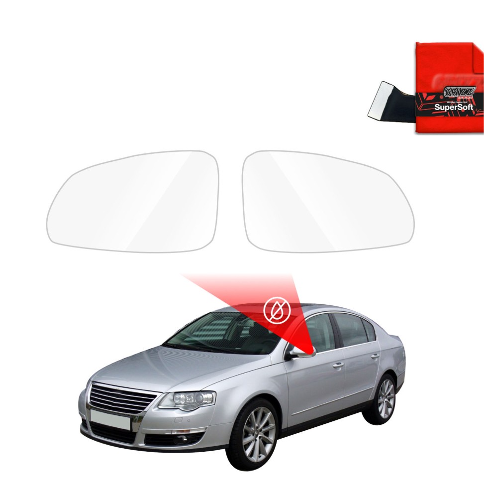 Hydrofil speilfolie VW Passat (B6) 2005 - 2010 │ Folie mot regn for sidespeil – ZeroDrop Antidugg-folie