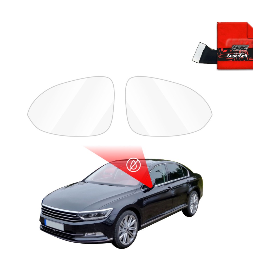 Hydrofil speilfolie VW Passat (B8) 2014 - 2022 │ Folie mot regn for sidespeil – ZeroDrop Antidugg-folie
