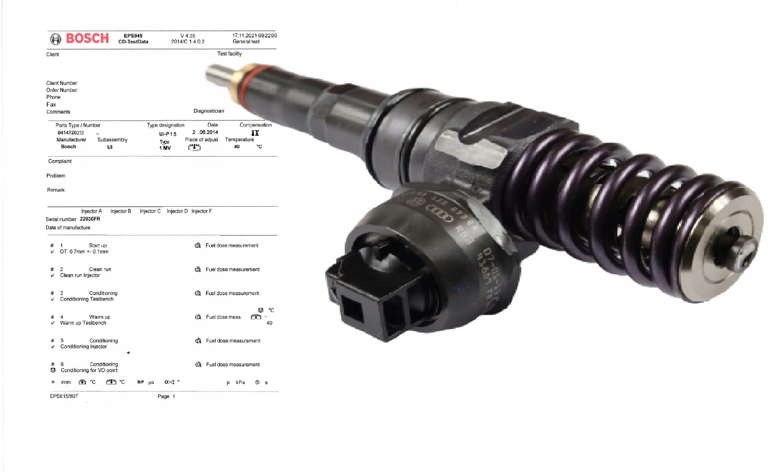 Innsprøytningsdyse VAG 2.5 TDI (BAC) │ overhalt - Bosch Diesel Injector
