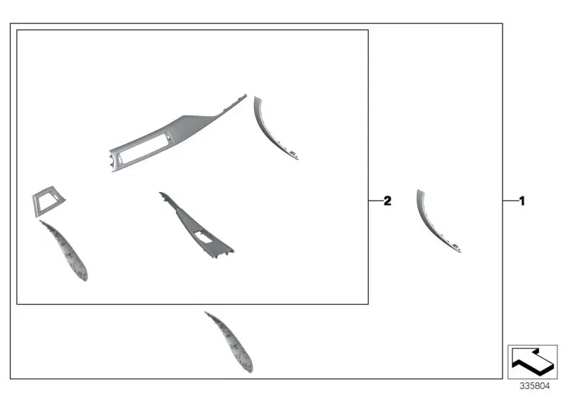 Interiørlister karbonfiber / Alcantara BMW M Performance trim kit Image 17