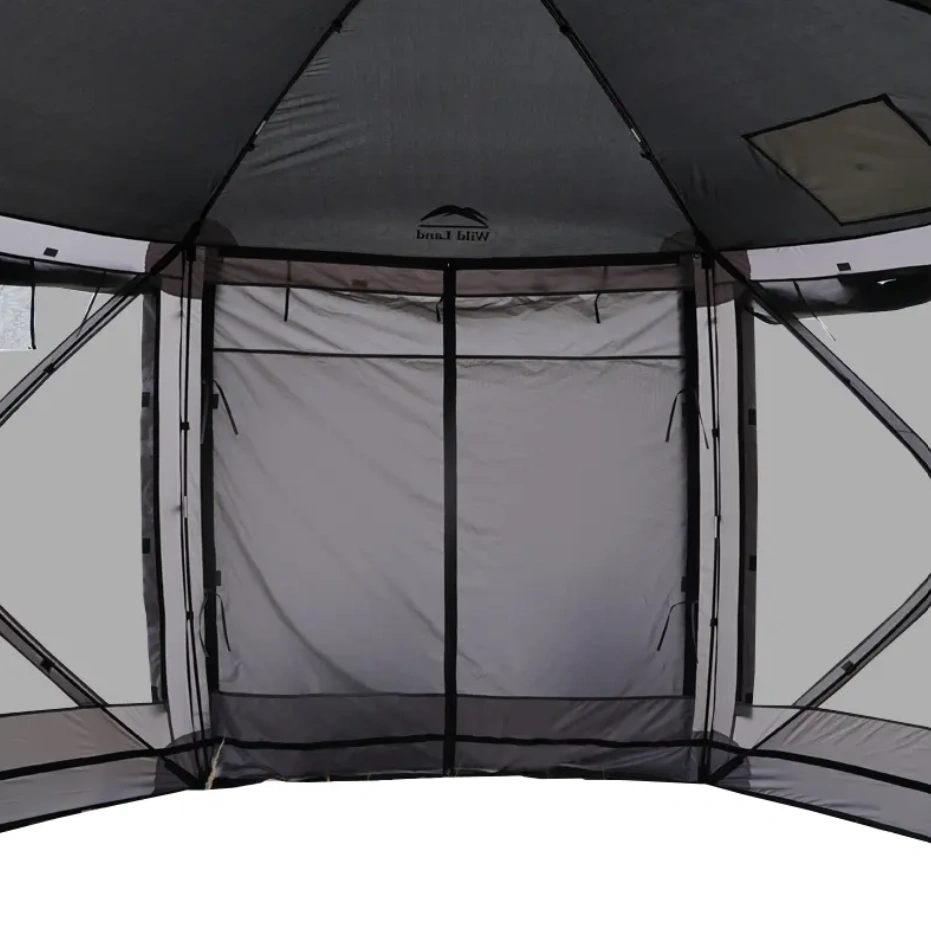 Jurte Wild Land Hex 600 Lux - sekskantet skjermtelt 6-10 personer - Grå - Svart – bilde 8