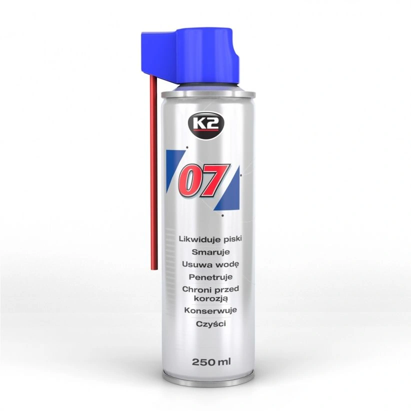 K2 07 – multifunksjonsspray til smøring, rengjøring og rustbeskyttelse 250 ml